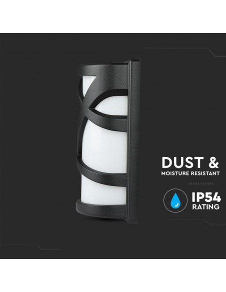 Applique da Giardino con Portalampada E27 (Max 40W) Nero Opaco IP54