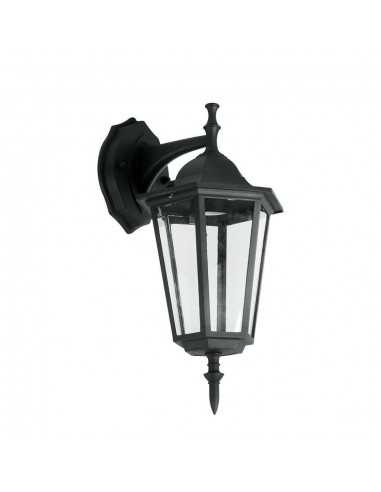 7068-Lampada LED da Muro a Lanterna con Portalampada E Max  Attacco verso il basso Colore Nero IP-1