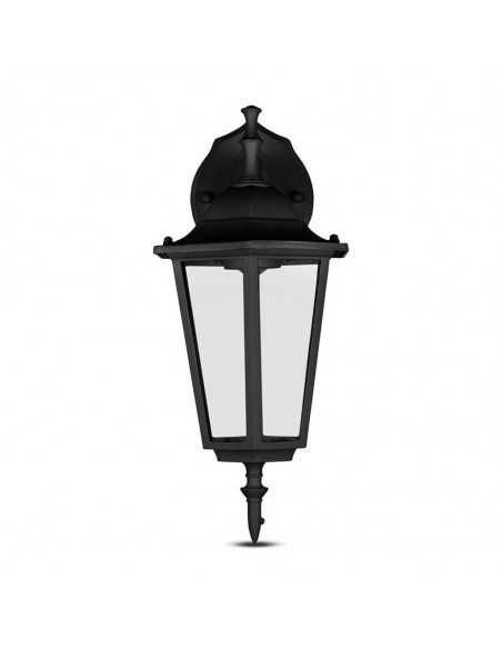 Lampada LED da Muro a Lanterna con Portalampada E27 (Max 60W) Attacco verso il basso Nero IP44