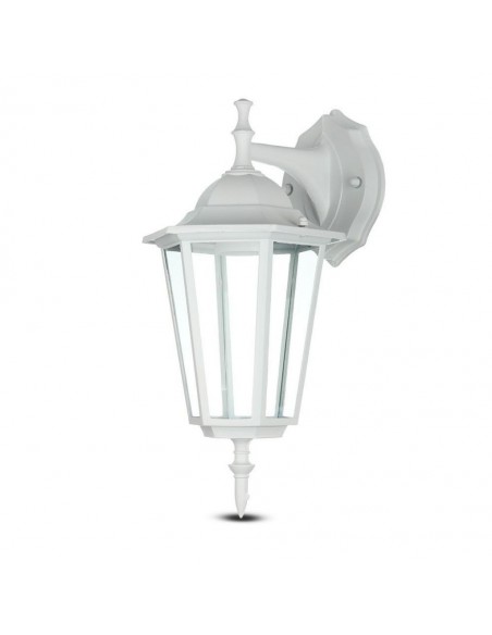 7069-Lampada LED da Muro a Lanterna con Portalampada E Max  Attacco verso il basso Colore Bianco IP-1