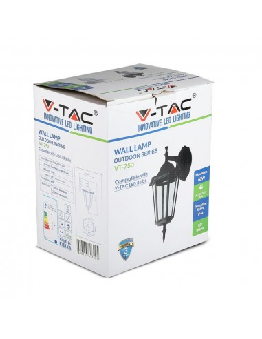 7069-Lampada LED da Muro a Lanterna con Portalampada E Max  Attacco verso il basso Colore Bianco IP-2