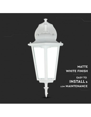 7069-Lampada LED da Muro a Lanterna con Portalampada E Max  Attacco verso il basso Colore Bianco IP-6