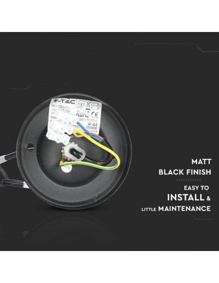 7072-Lampada LED da Soffitto a Lanterna con Portalampada E Max  Colore Nero Opaco l mm IP-7