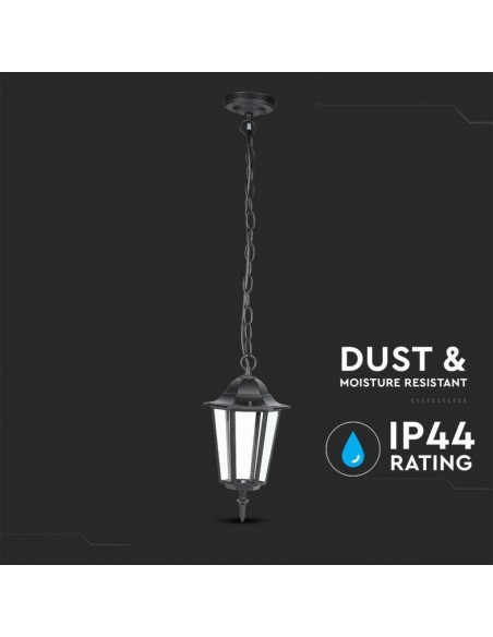 Lampada LED da Soffitto a Lanterna con Portalampada E27 (Max 60W) Nero Opaco l: 840mm IP44
