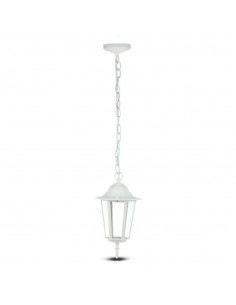 7073-Lampadario LED da Giardino a Sospensione in Alluminio con Portalampada EMax  Colore Bianco Opaco IP-1