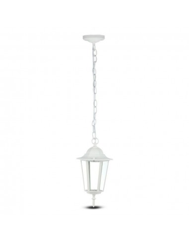 7073-Lampadario LED da Giardino a Sospensione in Alluminio con Portalampada EMax  Colore Bianco Opaco IP-1