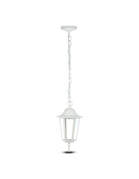 7073-Lampadario LED da Giardino a Sospensione in Alluminio con Portalampada EMax  Colore Bianco Opaco IP-1