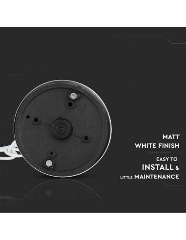 7073-Lampadario LED da Giardino a Sospensione in Alluminio con Portalampada EMax  Colore Bianco Opaco IP-7