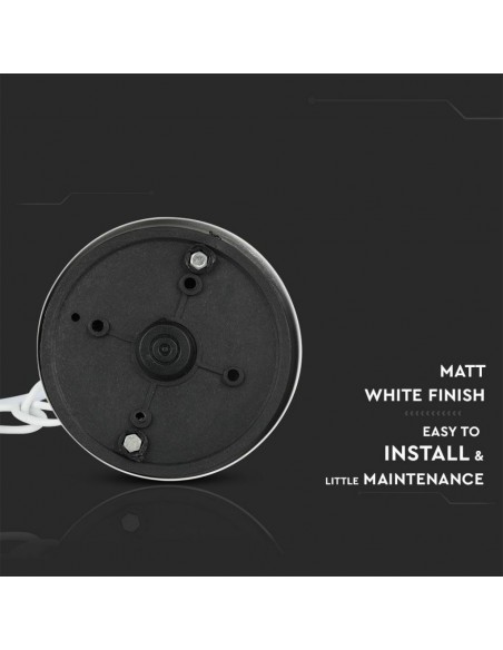 7073-Lampadario LED da Giardino a Sospensione in Alluminio con Portalampada EMax  Colore Bianco Opaco IP-7