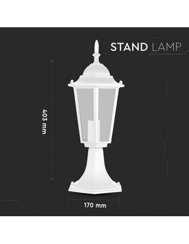 7075-Lampada LED da Terra a Lanterna con Portalampada E Max  Colore Bianco l mm IP-2