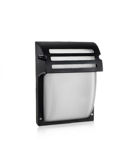 7076-Lampada LED da Muro con Portalampada E Max  Colore Nero Vetro Satinato IP-1