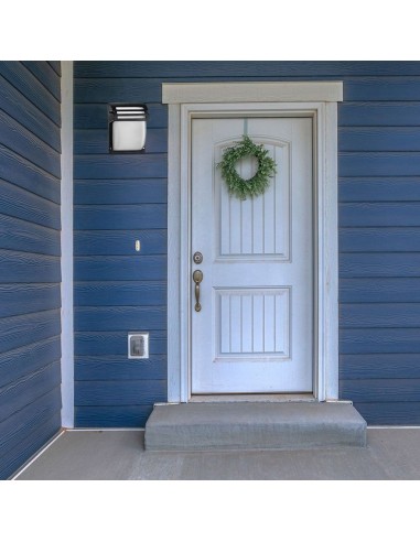 7076-Lampada LED da Muro con Portalampada E Max  Colore Nero Vetro Satinato IP-4