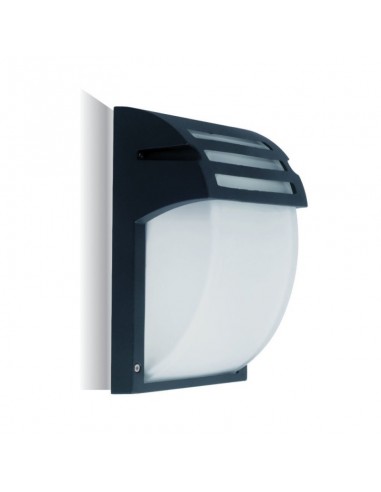 7076-Lampada LED da Muro con Portalampada E Max  Colore Nero Vetro Satinato IP-7