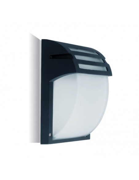 7076-Lampada LED da Muro con Portalampada E Max  Colore Nero Vetro Satinato IP-7