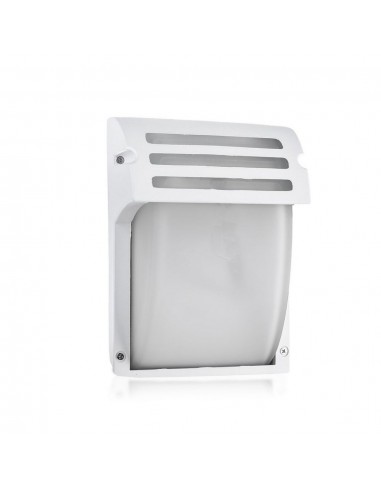 7077-Lampada LED da Muro con Portalampada E Max  Colore Bianco Vetro Satinato IP-1