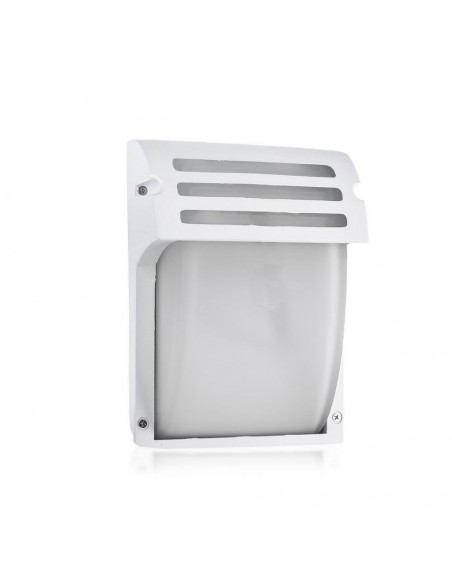 7077-Lampada LED da Muro con Portalampada E Max  Colore Bianco Vetro Satinato IP-1