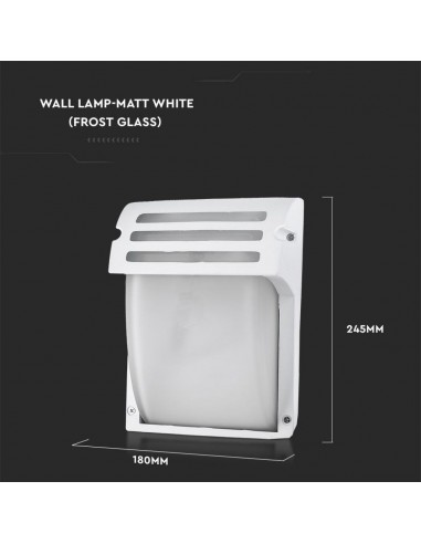 7077-Lampada LED da Muro con Portalampada E Max  Colore Bianco Vetro Satinato IP-3