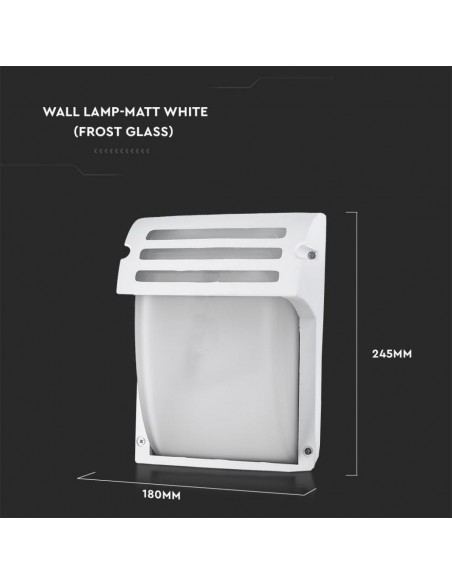 7077-Lampada LED da Muro con Portalampada E Max  Colore Bianco Vetro Satinato IP-3