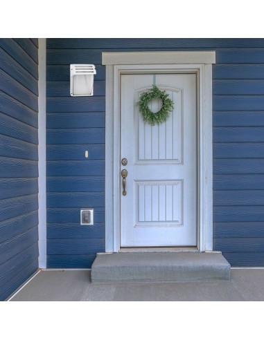 7077-Lampada LED da Muro con Portalampada E Max  Colore Bianco Vetro Satinato IP-4