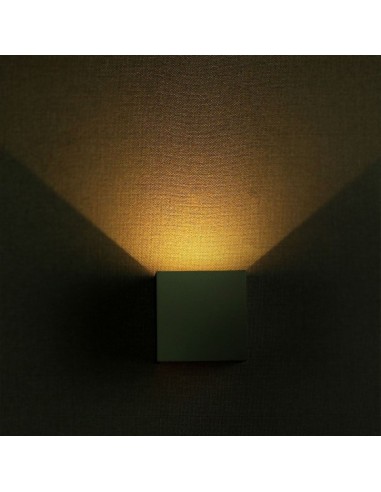 7080-Lampada LED da Muro Quadrata Doppio LED COB  LM/W Colore Grigio Satinato Fascio Luminoso Regolabile  -4