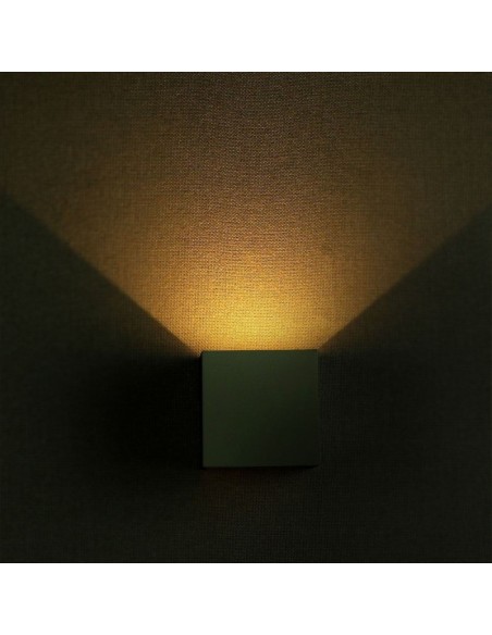 7080-Lampada LED da Muro Quadrata Doppio LED COB  LM/W Colore Grigio Satinato Fascio Luminoso Regolabile  -4