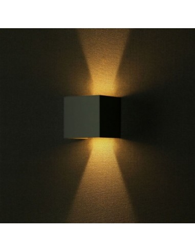 7080-Lampada LED da Muro Quadrata Doppio LED COB  LM/W Colore Grigio Satinato Fascio Luminoso Regolabile  -5