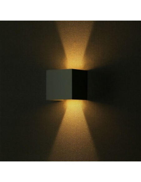 7080-Lampada LED da Muro Quadrata Doppio LED COB  LM/W Colore Grigio Satinato Fascio Luminoso Regolabile  -5