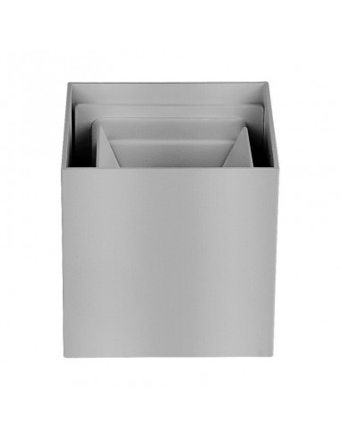 7080-Lampada LED da Muro Quadrata Doppio LED COB  LM/W Colore Grigio Satinato Fascio Luminoso Regolabile  -6