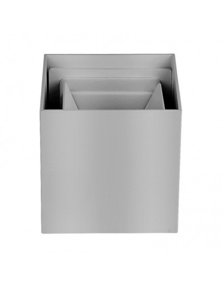 7080-Lampada LED da Muro Quadrata Doppio LED COB  LM/W Colore Grigio Satinato Fascio Luminoso Regolabile  -6