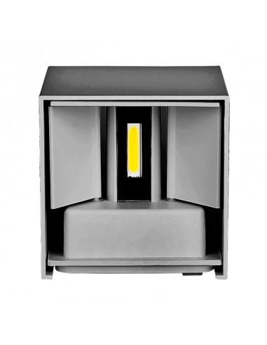 7080-Lampada LED da Muro Quadrata Doppio LED COB  LM/W Colore Grigio Satinato Fascio Luminoso Regolabile  -7