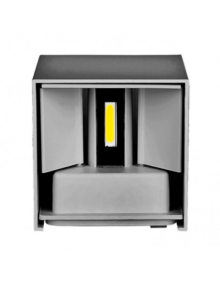 7080-Lampada LED da Muro Quadrata Doppio LED COB  LM/W Colore Grigio Satinato Fascio Luminoso Regolabile  -7