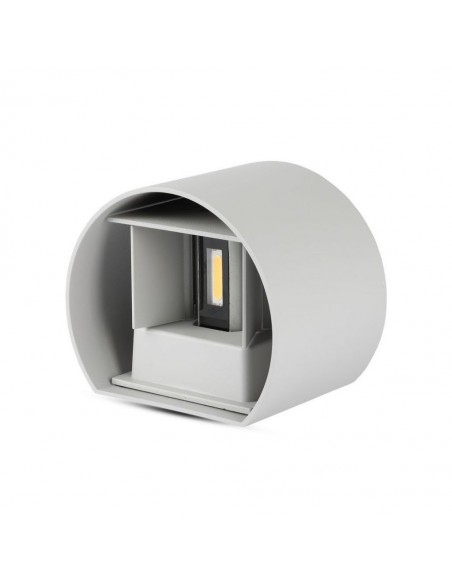 7083-Lampada LED da Muro Arrotondata Doppio LED COB  LM/W Colore Grigio Satinato Fascio Luminoso Regolabile  -1