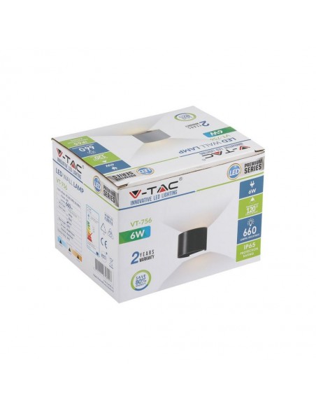 7083-Lampada LED da Muro Arrotondata Doppio LED COB  LM/W Colore Grigio Satinato Fascio Luminoso Regolabile  -2