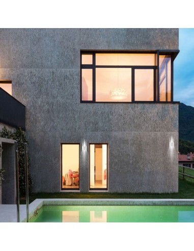 7083-Lampada LED da Muro Arrotondata Doppio LED COB  LM/W Colore Grigio Satinato Fascio Luminoso Regolabile  -4