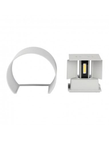 7083-Lampada LED da Muro Arrotondata Doppio LED COB  LM/W Colore Grigio Satinato Fascio Luminoso Regolabile  -7
