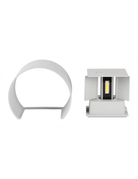 7083-Lampada LED da Muro Arrotondata Doppio LED COB  LM/W Colore Grigio Satinato Fascio Luminoso Regolabile  -7