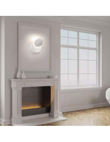 7086-Lampada LED da Muro Arrotondata LED COB  LM/W Colore Bianco Satinato Ruotabile  Fascio Luminoso Regolabile  IP-4