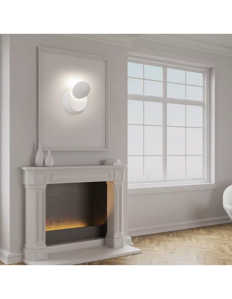 7086-Lampada LED da Muro Arrotondata LED COB  LM/W Colore Bianco Satinato Ruotabile  Fascio Luminoso Regolabile  IP-4