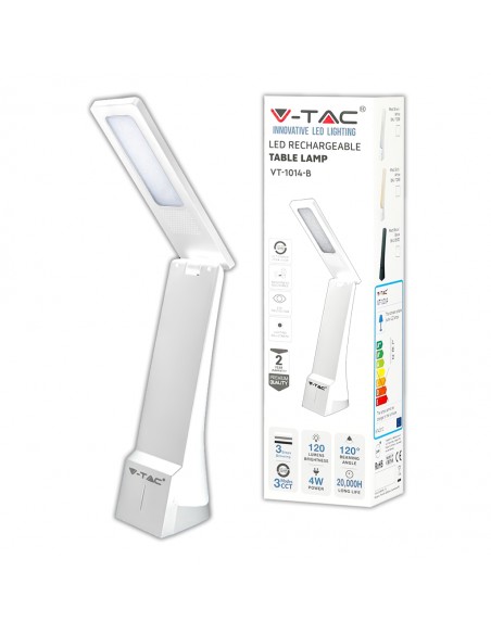 7098-Lampada LED da Tavolo   in  Ricaricabile a Batteria Colore Bianco e Argento Touch Dimmerabile-1