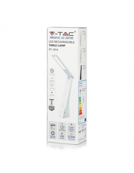 7098-Lampada LED da Tavolo   in  Ricaricabile a Batteria Colore Bianco e Argento Touch Dimmerabile-2