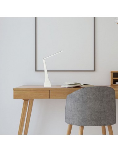 7098-Lampada LED da Tavolo   in  Ricaricabile a Batteria Colore Bianco e Argento Touch Dimmerabile-4