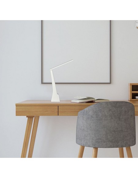 7098-Lampada LED da Tavolo   in  Ricaricabile a Batteria Colore Bianco e Argento Touch Dimmerabile-4