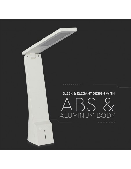 7098-Lampada LED da Tavolo   in  Ricaricabile a Batteria Colore Bianco e Argento Touch Dimmerabile-7