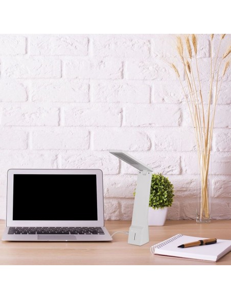 7099-Lampada LED da Tavolo   in  Ricaricabile a Batteria Colore Bianco e Oro Touch Dimmerabile-5
