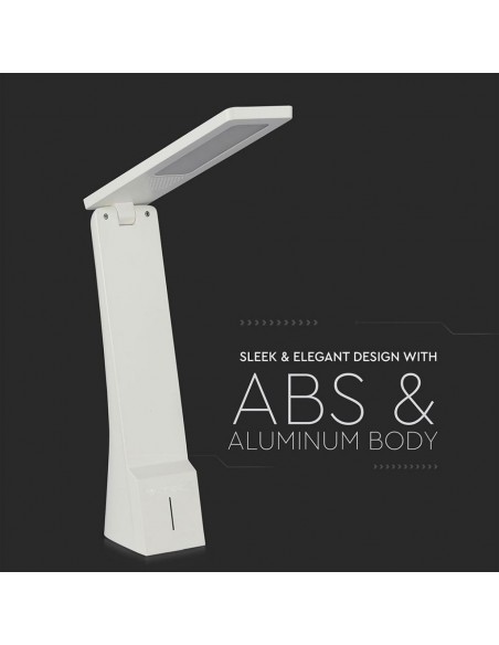 7099-Lampada LED da Tavolo   in  Ricaricabile a Batteria Colore Bianco e Oro Touch Dimmerabile-7