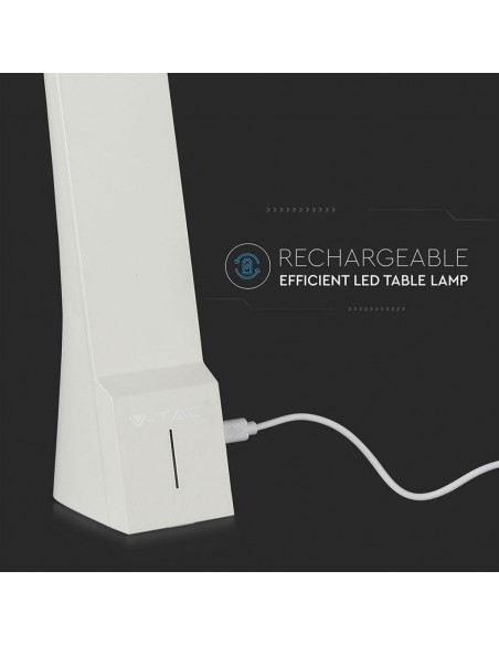 Lampada LED da Tavolo 4W 3 in 1 Ricaricabile a Batteria Bianco e Oro Touch Dimmerabile