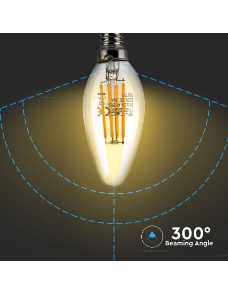 7113-Lampadina LED E  Candela Filamento Ambrato -6