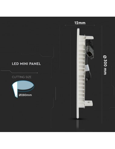 724-Mini Pannello LED  Chip Samsung Montaggio ad Incasso Rotondo -3