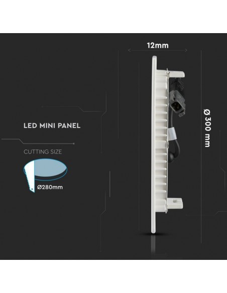 724-Mini Pannello LED  Chip Samsung Montaggio ad Incasso Rotondo -3