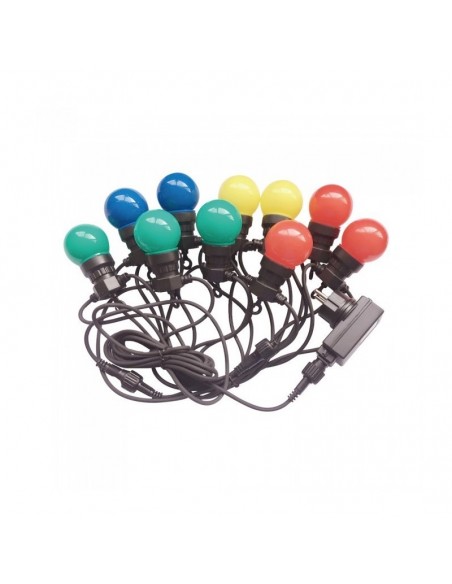 7435-Catenaria m con  Lampadine mini Globo LED  RGBGiallo con Schuko e Trasformatore IP-1